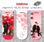 Magnetli Büyük Kitap Ayraç / Aşk Temalı (3 Adet)