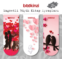 Magnetli Büyük Kitap Ayraç / Aşk Temalı (3 Adet)