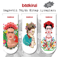 Magnetli Büyük Kitap Ayraç / Frida Temalı (3 Adet)