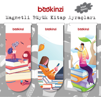 Magnetli Büyük Kitap Ayraç / Kitap Temalı (3 Adet)