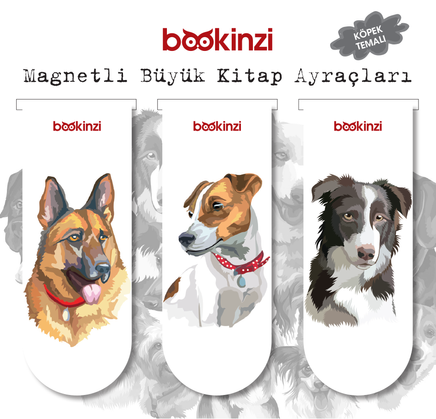 Magnetli Büyük Kitap Ayraç / Köpek Temalı (3 Adet)