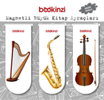 Magnetli Büyük Kitap Ayraç / Müzik Temalı (3 Adet)