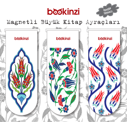 Magnetli Büyük Kitap Ayraç / Tehzip Temalı (3 Adet)