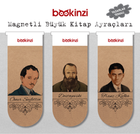 Magnetli Büyük Kitap Ayraç / Yazarlar Temalı (3 Adet)