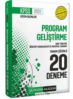 2022 KPSS Eğitim Bilimleri Program Geliştirme, Sınıf Yönetimi, Öğretim Teknolojileri ve Materyal Tasarımı Tamamı Çözümlü 20 Deneme