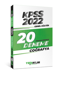 2022 KPSS Genel Kültür Coğrafya Tamamı Çözümlü 20 Deneme Sınavı 
