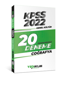 2022 KPSS Genel Kültür Coğrafya Tamamı Çözümlü 20 Deneme Sınavı 