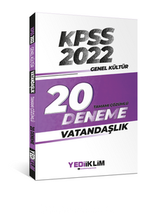 2022 KPSS Genel Kültür Vatandaşlık Tamamı Çözümlü 20 Deneme Sınavı - Kolektif