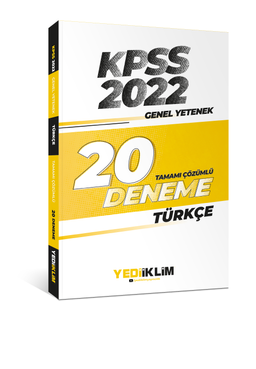 2022 KPSS Genel Yetenek Türkçe Tamamı Çözümlü 20 Deneme Sınavı 