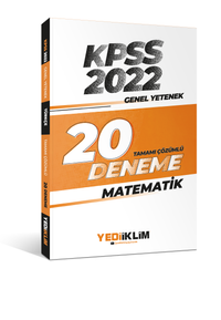 2022 KPSS Genel Yetenek Matematik Tamamı Çözümlü 20 Deneme Sınavı 
