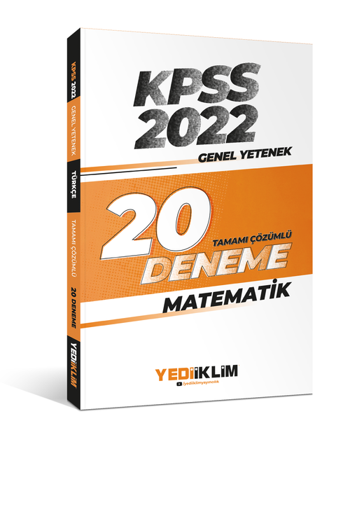 2022 KPSS Genel Yetenek Matematik Tamamı Çözümlü 20 Deneme Sınavı 