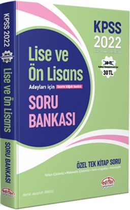 2022 KPSS Lise ve Ön Lisans Adayları İçin Özel Tek Kitap  Soru Bankası 