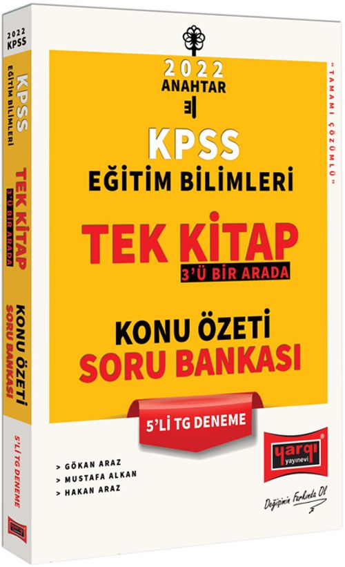 2022 KPSS Eğitim Bilimleri 3'ü Bir Arada Tek Kitap Konu Özeti Soru Bankası 5'li TG Deneme