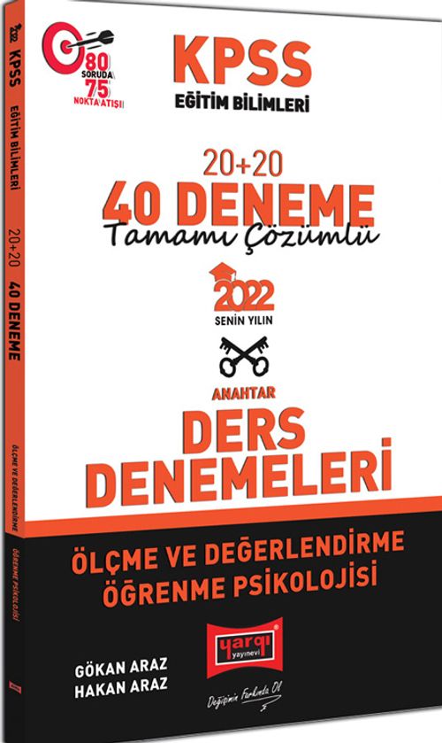 2022 KPSS Eğitim Bilimleri Ölçme ve Değerlendirme Öğrenme Psikolojisi Tamamı Çözümlü 20+20 40 Deneme