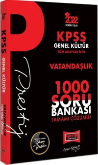 2022 KPSS Genel Kültür Vatandaşlık Prestij Seri Tamamı Çözümlü 1000 Soru Bankası