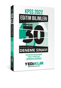 2022 KPSS Eğitim Bilimleri Program Geliştirme-Sınıf Yönetimi-Materyal Tasarımı Tamamı Çözümlü 30 Popüler Deneme 
