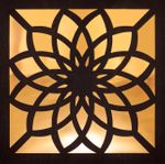 Full Frame Duvar Sanatları - Pleksi Altın Venge Ayna - Lotus Çiçeği (FF-DS260)