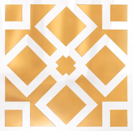 Full Frame Duvar Sanatları - Pleksi Altın Gümüş Ayna - Kilim Desen (FF-DS258)