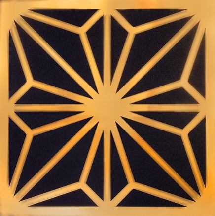 Full Frame Duvar Sanatları - Pleksi Altın Siyah Ayna - Yıldız (FF-DS257)