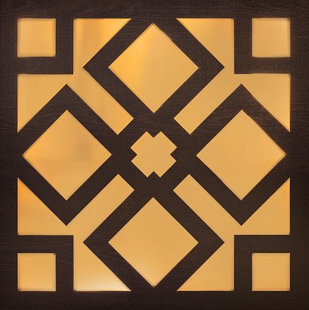 Full Frame Duvar Sanatları - Pleksi Altın Ayna - Kilim Desen Venge (FF-DS256)