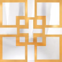 Full Frame Duvar Sanatları - Pleksi Gümüş Altın Ayna - Kareler (FF-DS253)