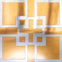 Full Frame Duvar Sanatları - Pleksi Altın Gümüş Ayna - Kareler (FF-DS252)