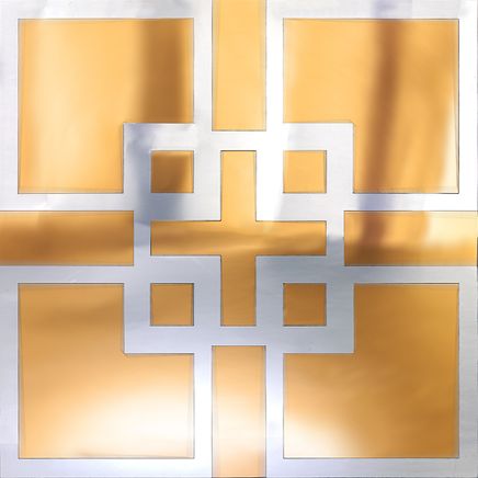 Full Frame Duvar Sanatları - Pleksi Altın Gümüş Ayna - Kareler (FF-DS252)