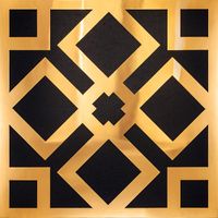 Full Frame Duvar Sanatları - Pleksi Altın Siyah Ayna - Kilim Deseni (FF-DS251)