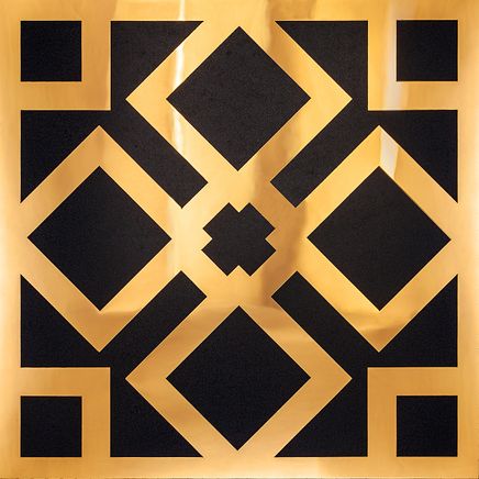Full Frame Duvar Sanatları - Pleksi Altın Siyah Ayna - Kilim Deseni (FF-DS251)