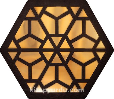 Full Frame Duvar Sanatları - Pleksi Altın Ayna - Altıgen Çiçek (FF-DS250)