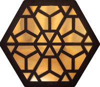 Full Frame Duvar Sanatları - Pleksi Altın Ayna - Altıgen Çiçek (FF-DS250)