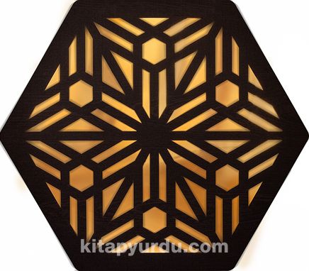Full Frame Duvar Sanatları - Pleksi Altın Ayna - Kartanesi Altıgen (FF-DS246)