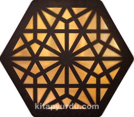 Full Frame Duvar Sanatları - Pleksi Altın Ayna - Altıgen Selçuklu Desen (FF-DS245)
