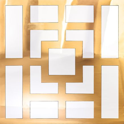 Full Frame Duvar Sanatları - Pleksi Altın Gümüş Ayna - Labirent (FF-DS244)