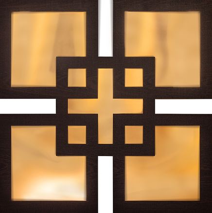 Full Frame Duvar Sanatları - Pleksi Altın Ayna - Dokuz Kare (FF-DS243)