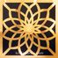 Full Frame Duvar Sanatları - Pleksi Altın Ayna - Kare Lotus Çiçeği (FF-DS242)