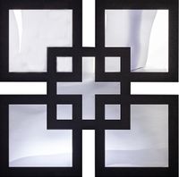 Full Frame Duvar Sanatları - Pleksi Gümüş Ayna - Dokuz Kare (FF-DS263)