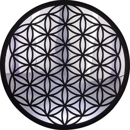 Full Frame Duvar Sanatları - Pleksi Gümüş Ayna - Lotuslar Daire (FF-DS265)