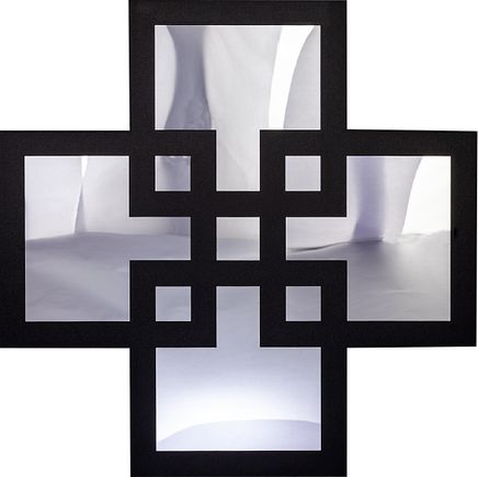 Full Frame Duvar Sanatları - Pleksi Gümüş Ayna - Kareler Kesişim (FF-DS266)