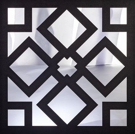 Full Frame Duvar Sanatları - Pleksi Gümüş Ayna - Kilim Deseni (FF-DS277)