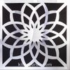 Full Frame Duvar Sanatları - Pleksi Gümüş Siyah Ayna - Kare Lotus Çiçeği (FF-DS276)