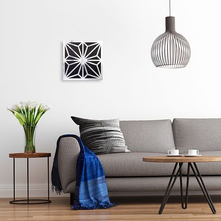 Full Frame Duvar Sanatları - Pleksi Gümüş Siyah Ayna - Yıldız (FF-DS275)