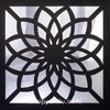 Full Frame Duvar Sanatları - Pleksi Gümüş Ayna - Kare Lotus Çiçeği (FF-DS271)