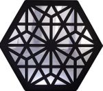 Full Frame Duvar Sanatları - Pleksi Gümüş Ayna - Altıgen Selçuklu Desen (FF-DS268)