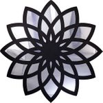 Full Frame Duvar Sanatları - Pleksi Gümüş Ayna - Lotus Çiçeği (FF-DS267)