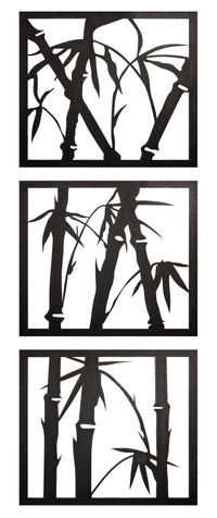Full Frame Duvar Sanatları - Lazer Kesim Duvar Dekoru - Bambu Ağaç Siyah (FF-DS282)