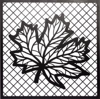 Full Frame Duvar Sanatları - Lazer Kesim Duvar Dekoru - Çınar Yaprağı Siyah (FF-DS283)