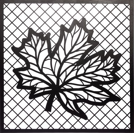 Full Frame Duvar Sanatları - Lazer Kesim Duvar Dekoru - Çınar Yaprağı Siyah (FF-DS283)