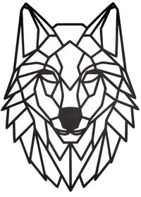 Full Frame Duvar Sanatları - Lazer Kesim Duvar Dekoru - Kurt Siyah (FF-DS290)