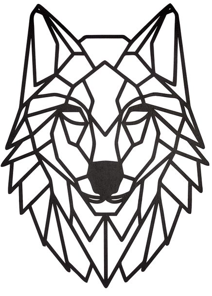 Full Frame Duvar Sanatları - Lazer Kesim Duvar Dekoru - Kurt Siyah (FF-DS290)